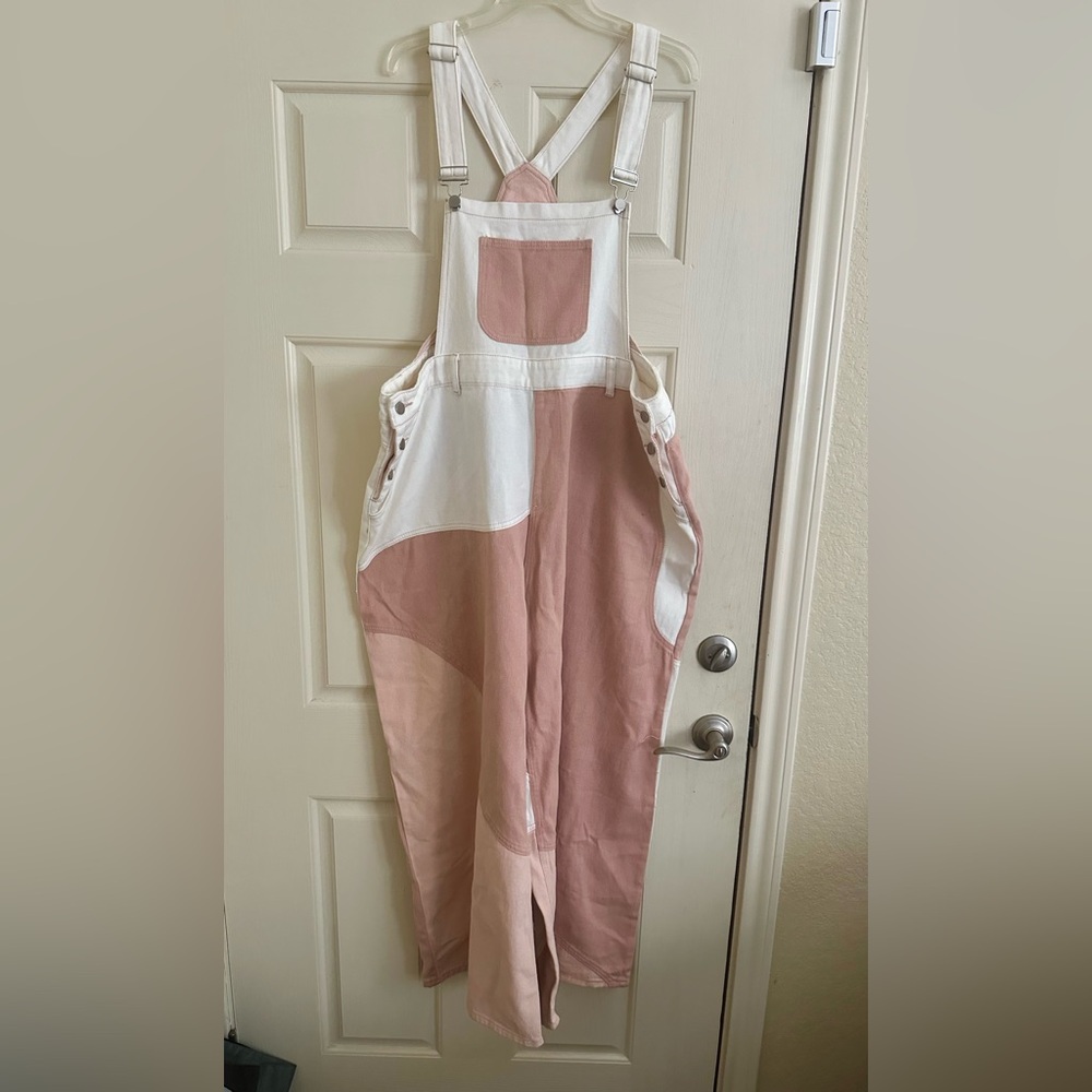 Cider Pink & Cream Patchwork Jumpsuit Overalls